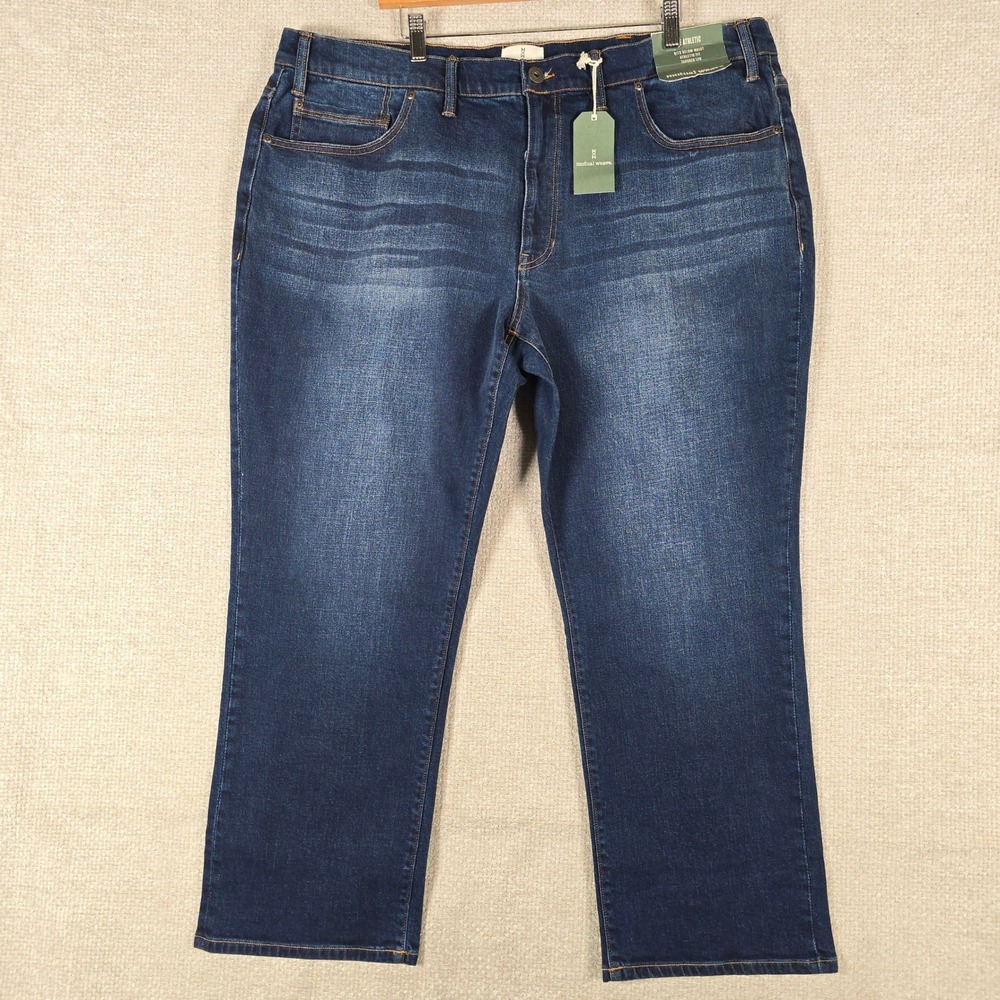 Mutual Weave Mens The Athletic Fit Tapered Leg‎ Jeans 46x29 Indigo Dark NWT